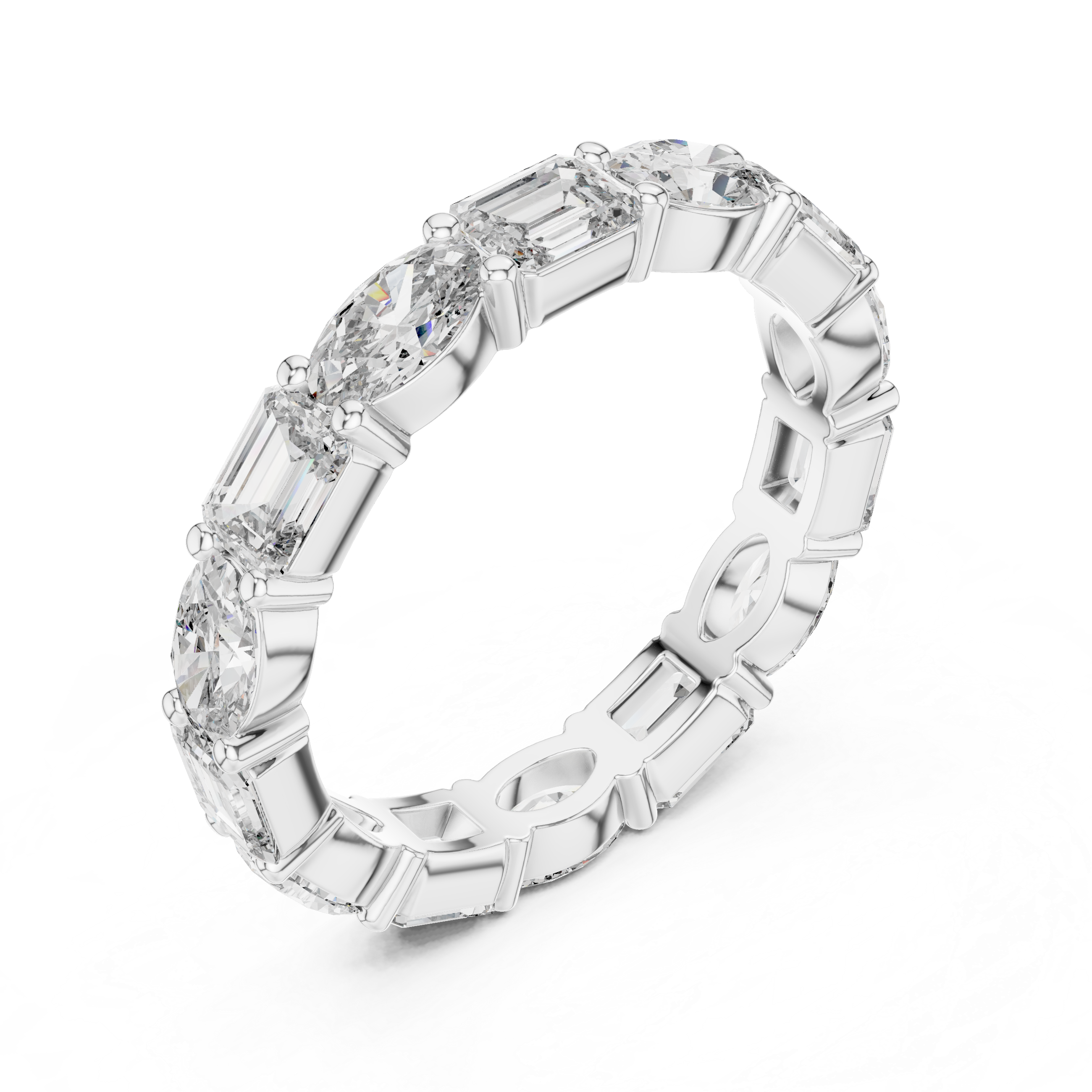 Double Diamond Full Eternity Wedding Band