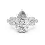 6 Carat Pear Diamond Vintage Engagement Ring