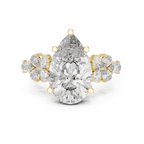 6 Carat Pear Diamond Vintage Engagement Ring