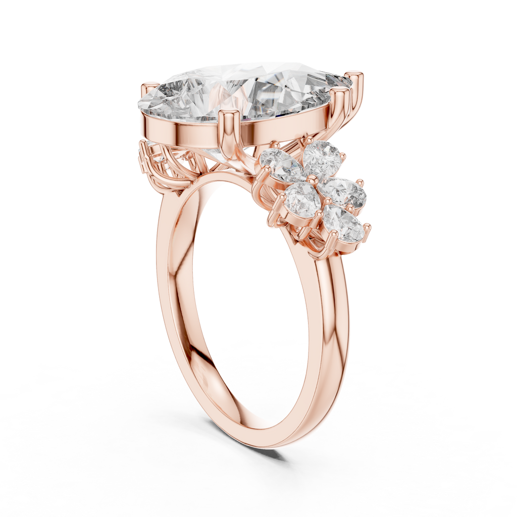 6 Carat Pear Diamond Vintage Engagement Ring