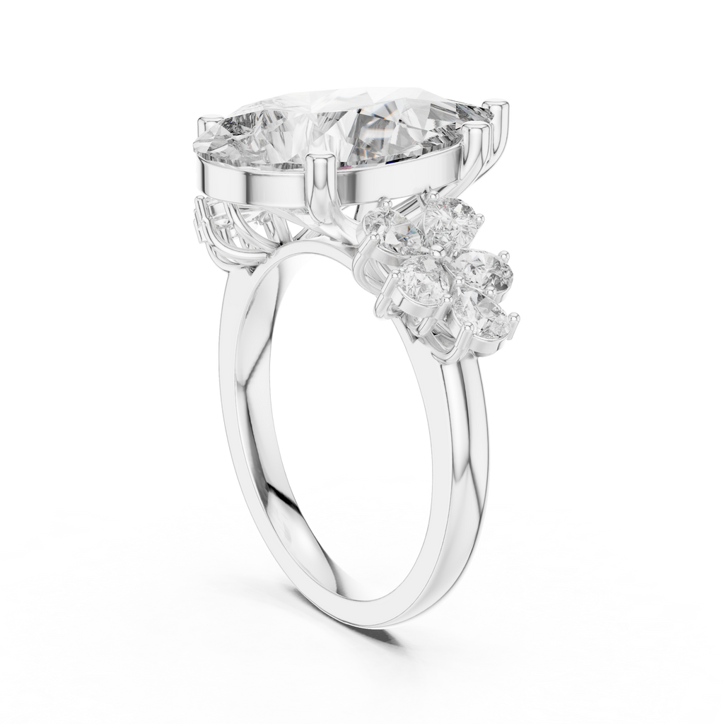 6 Carat Pear Diamond Vintage Engagement Ring