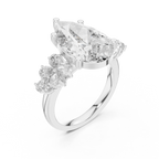 6 Carat Pear Diamond Vintage Engagement Ring