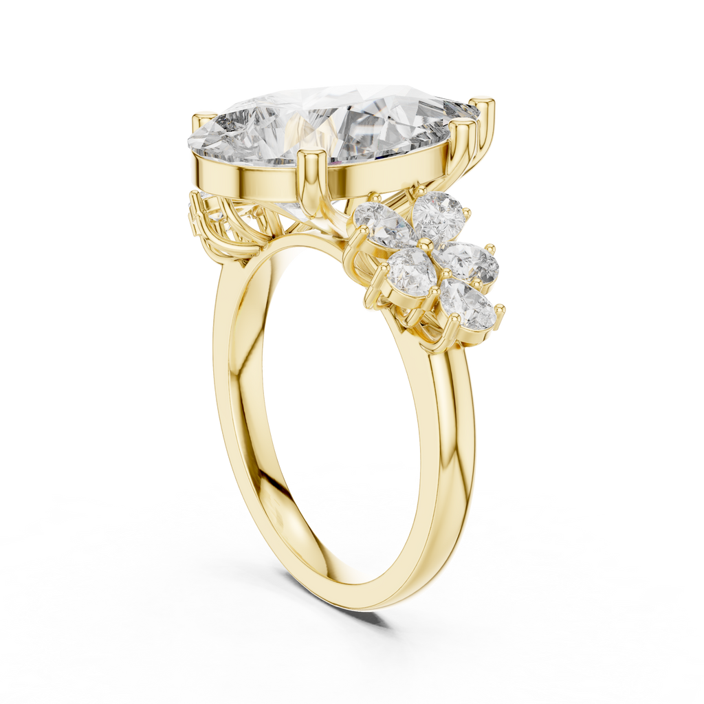 6 Carat Pear Diamond Vintage Engagement Ring