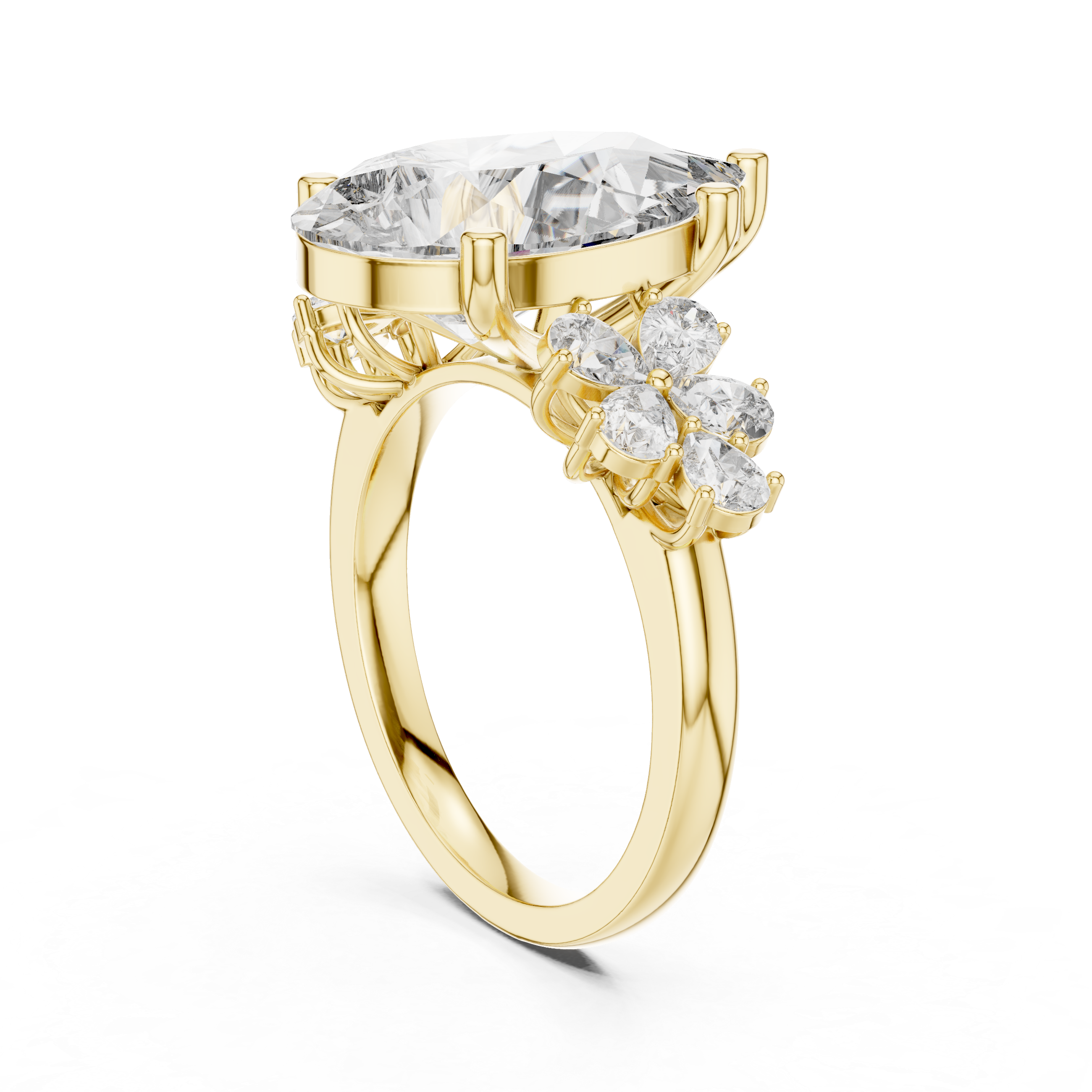 6 Carat Pear Diamond Vintage Engagement Ring