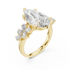 6 Carat Pear Diamond Vintage Engagement Ring