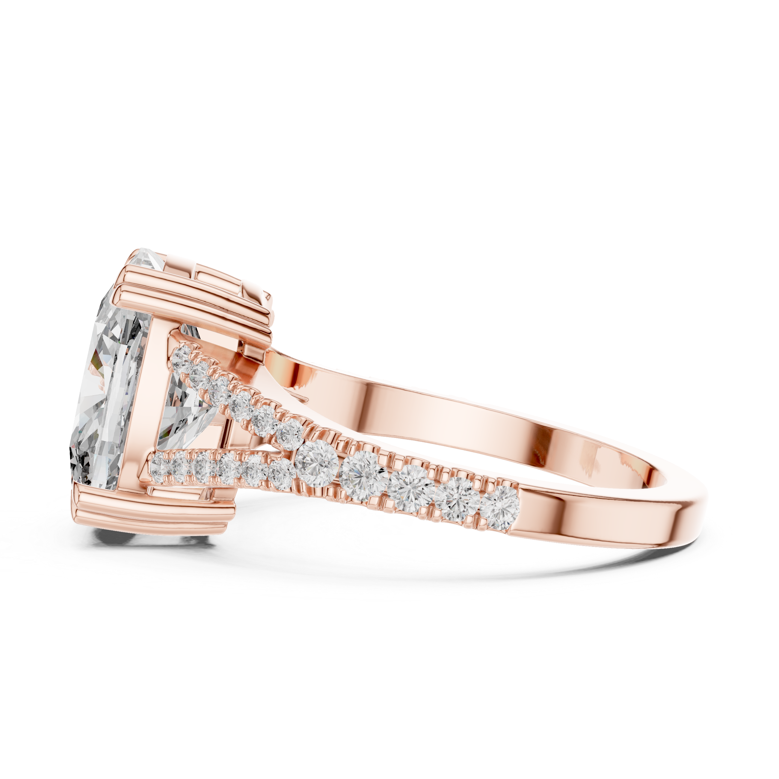 5 Carat Cushion Diamond Double Shank Engagement Ring