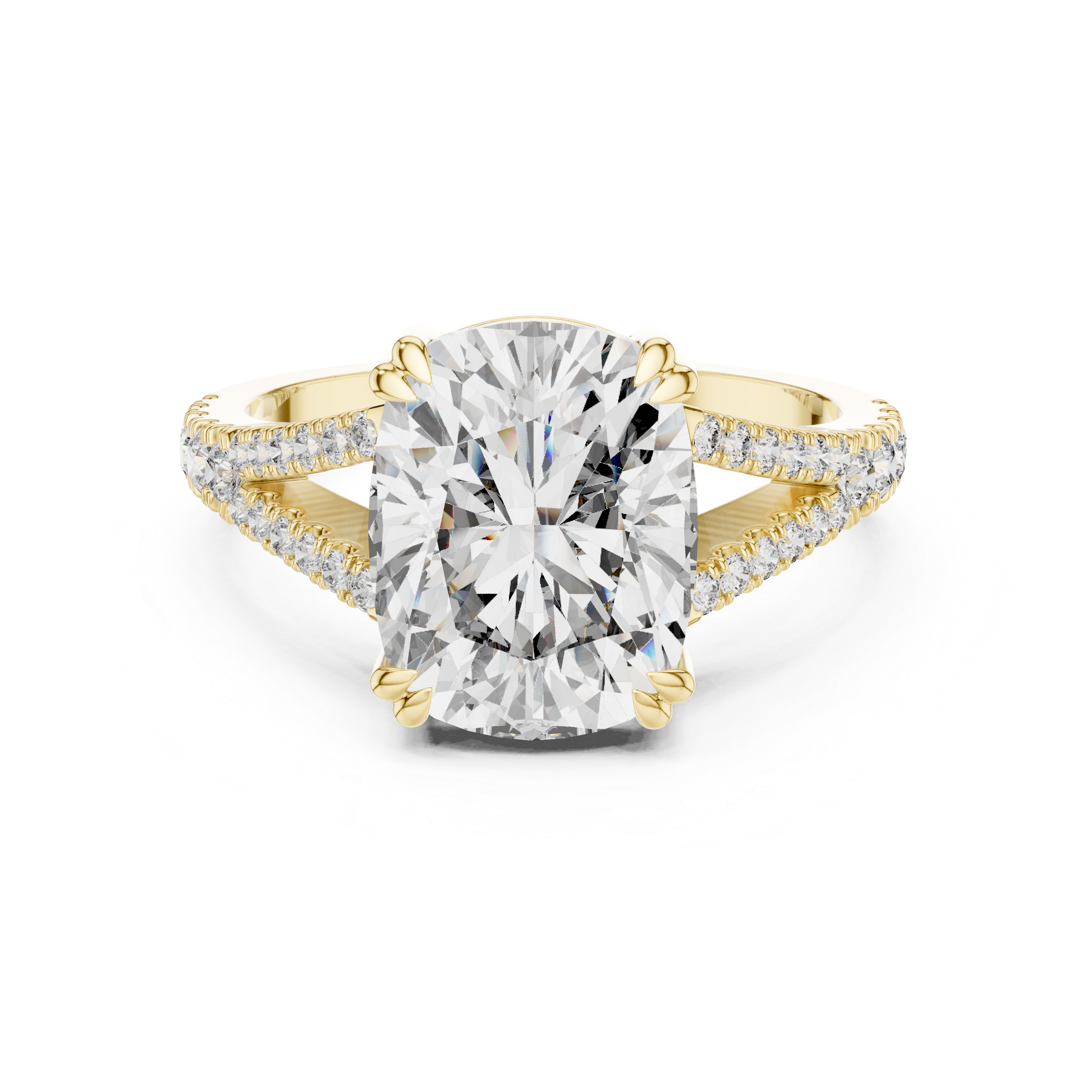 5 Carat Cushion Diamond Double Shank Engagement Ring