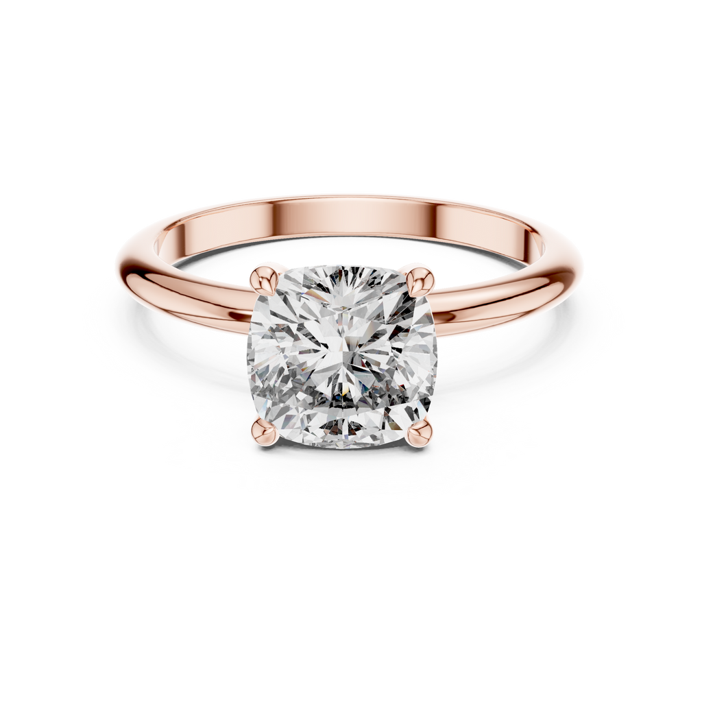 2 Carat Square Cushion Diamond Solitaire Ring