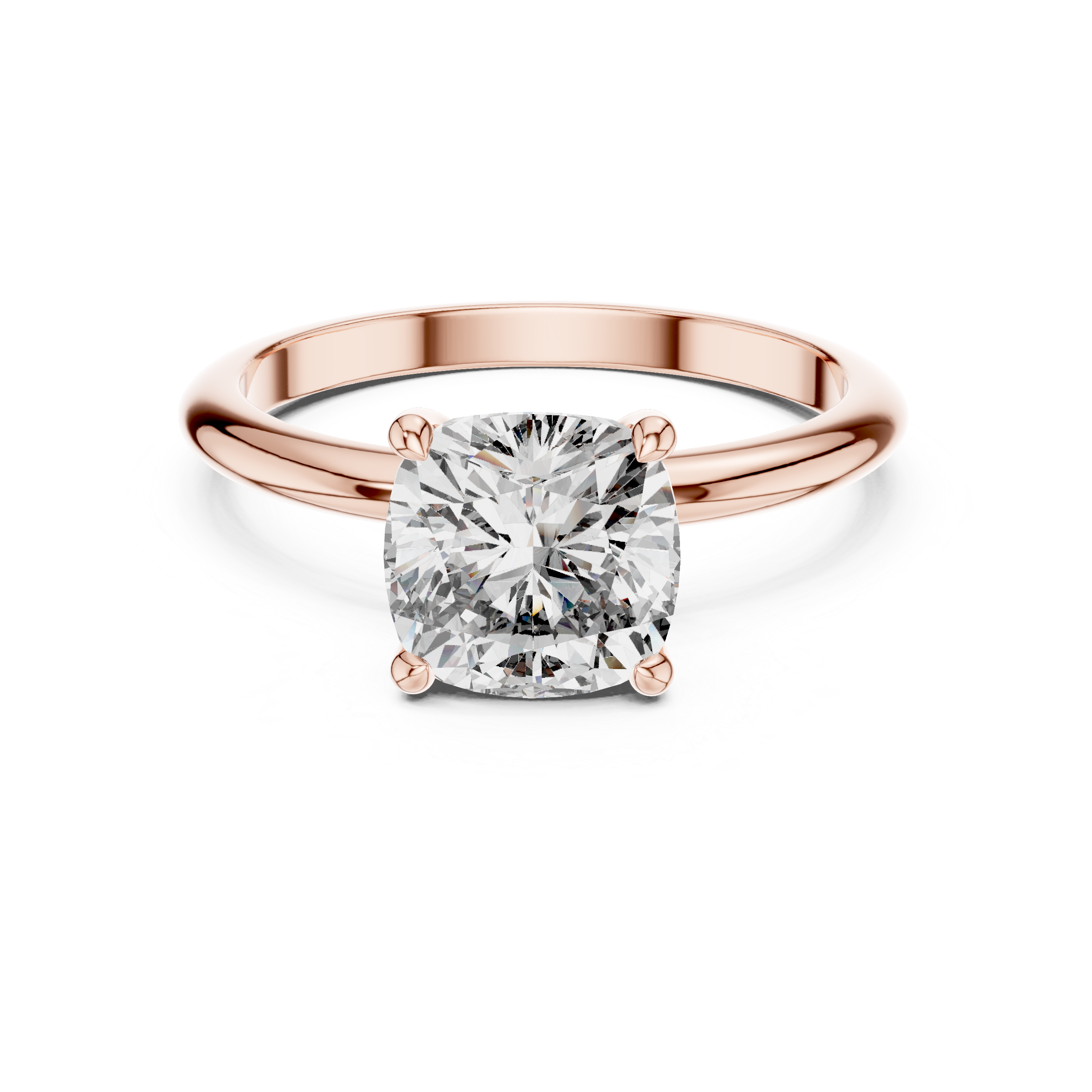 2 Carat Square Cushion Diamond Solitaire Ring