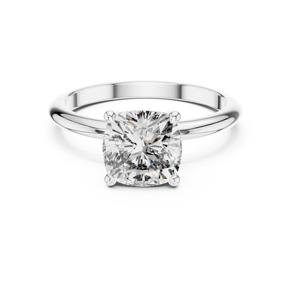 2 Carat Square Cushion Diamond Solitaire Ring
