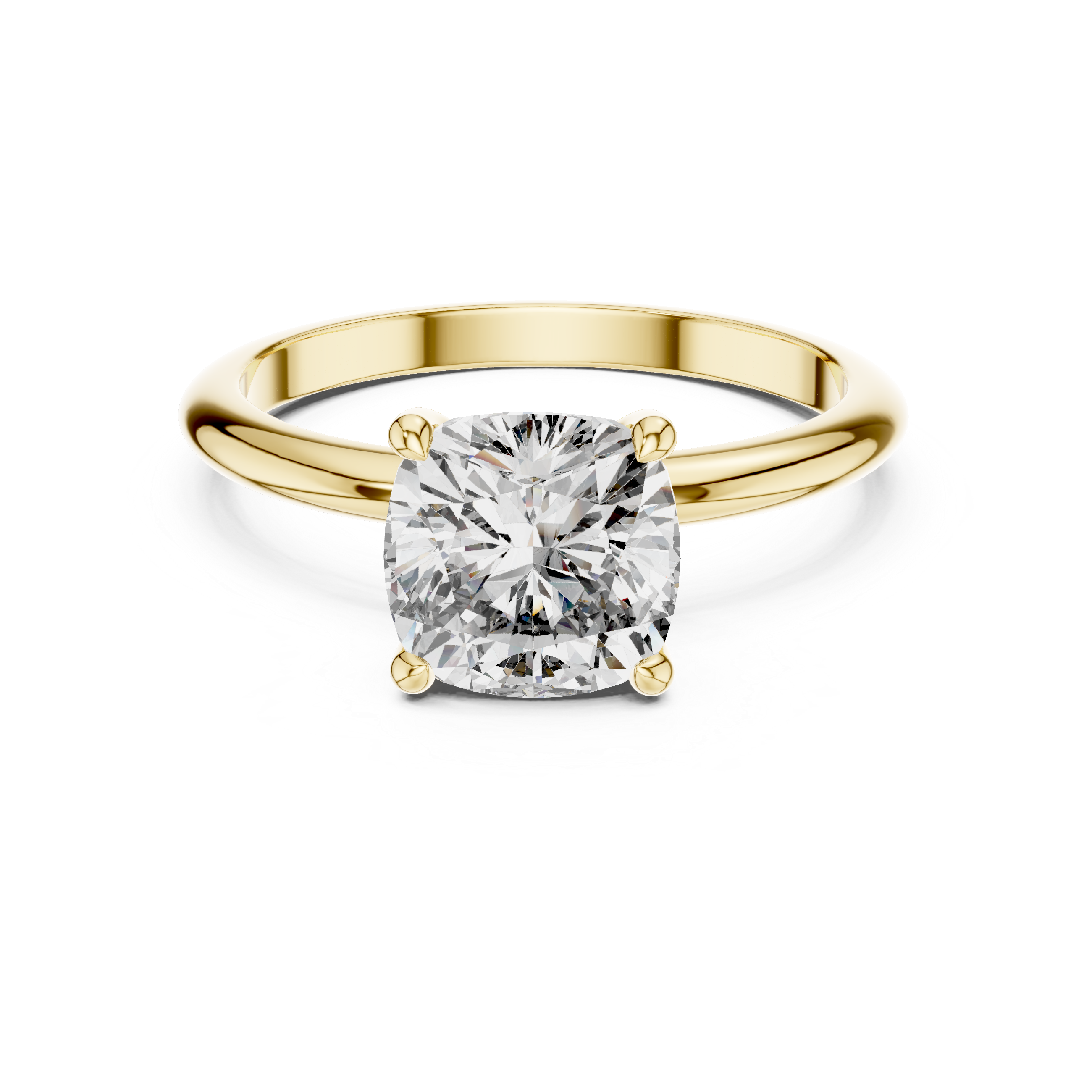 2 Carat Square Cushion Diamond Solitaire Ring