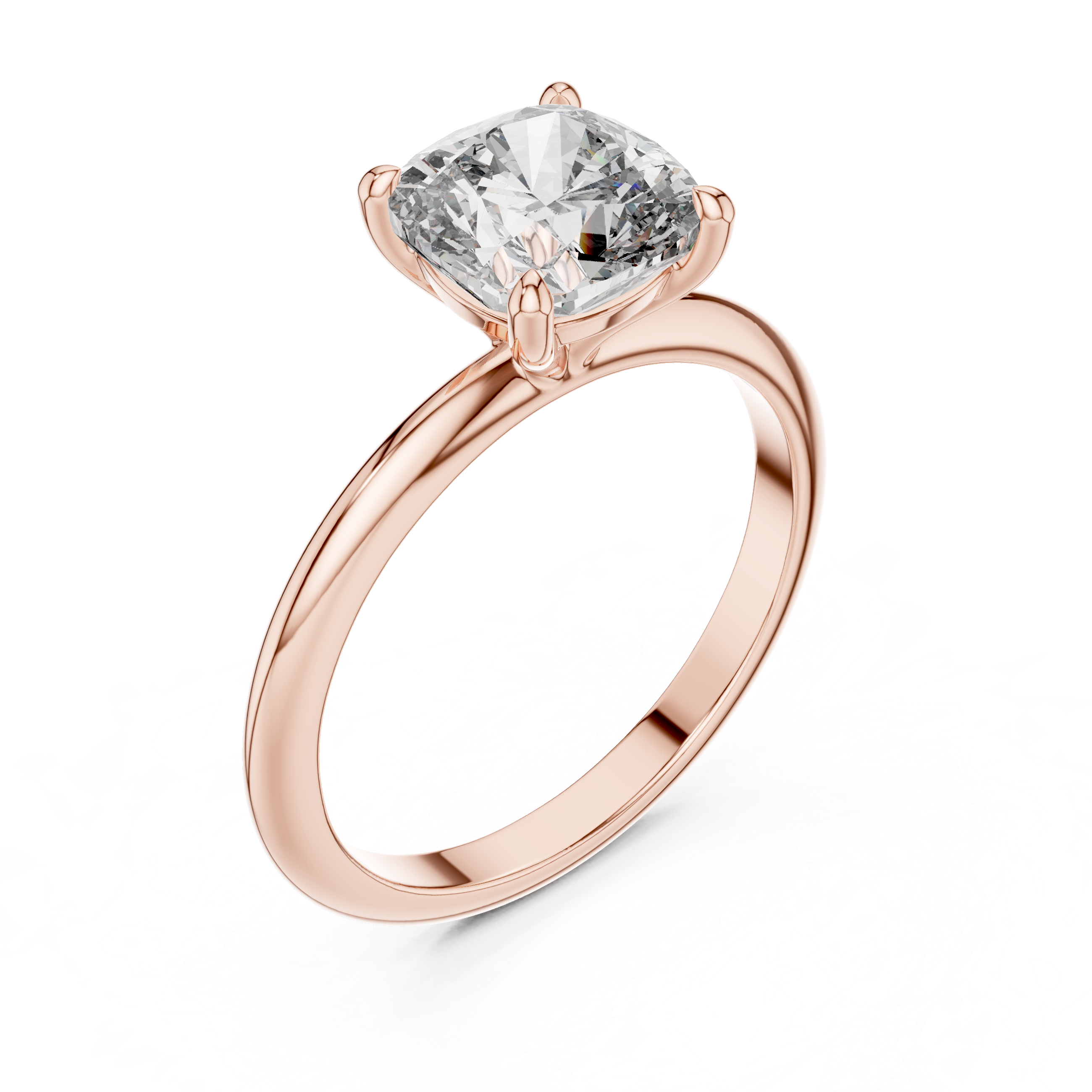 2 Carat Square Cushion Diamond Solitaire Ring