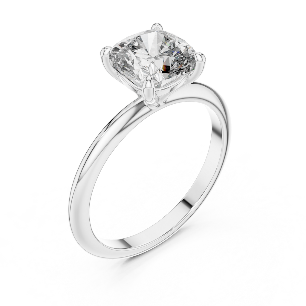 2 Carat Square Cushion Diamond Solitaire Ring