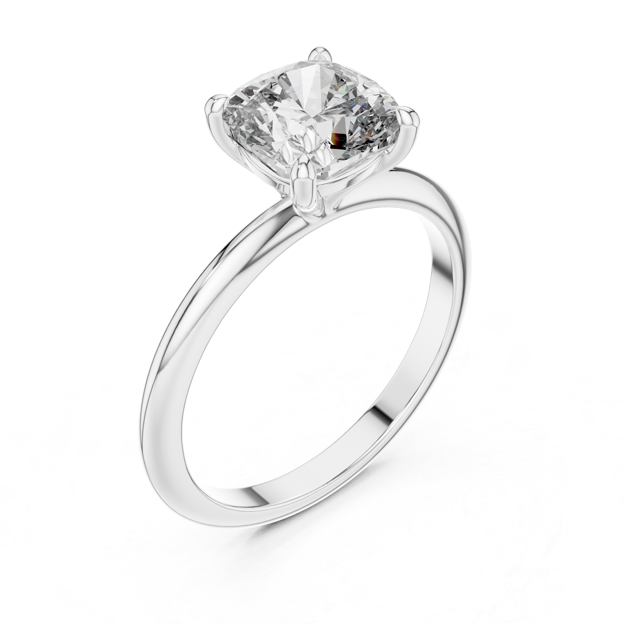 2 Carat Square Cushion Diamond Solitaire Ring
