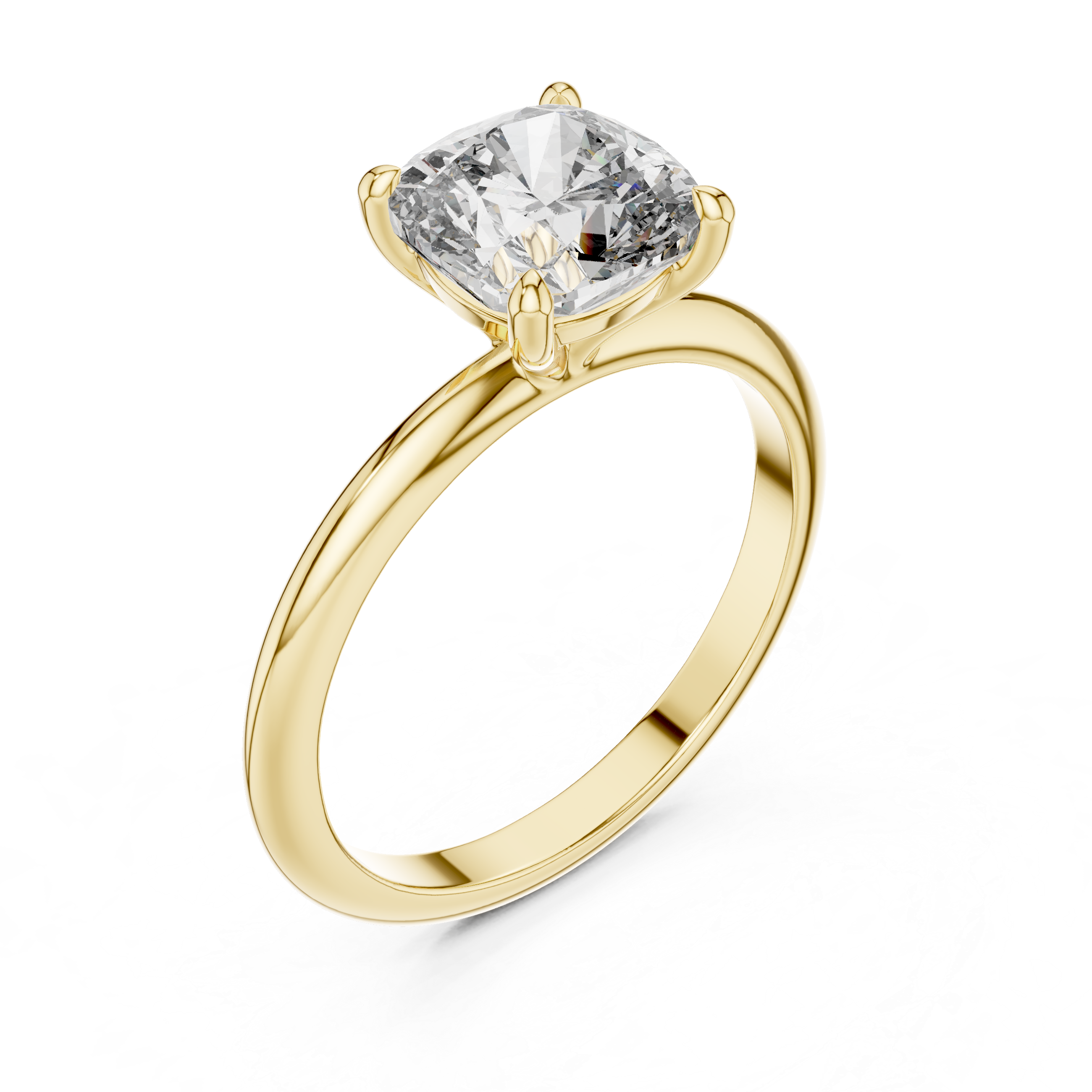 2 Carat Square Cushion Diamond Solitaire Ring