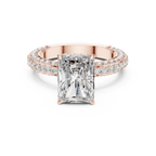 Round Diamond Solitaire Accent Engagement Ring
