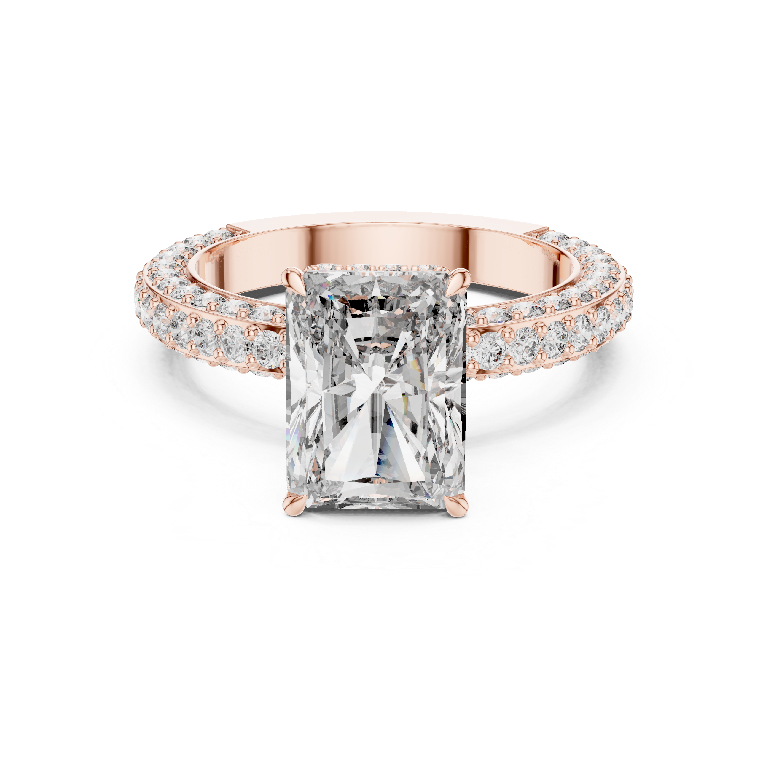 Round Diamond Solitaire Accent Engagement Ring