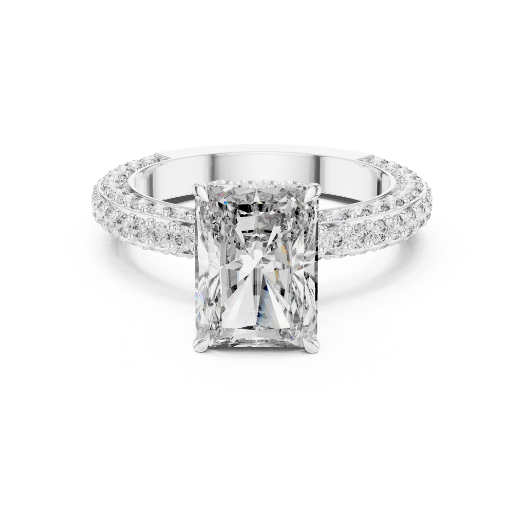 Round Diamond Solitaire Accent Engagement Ring