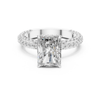 Round Diamond Solitaire Accent Engagement Ring