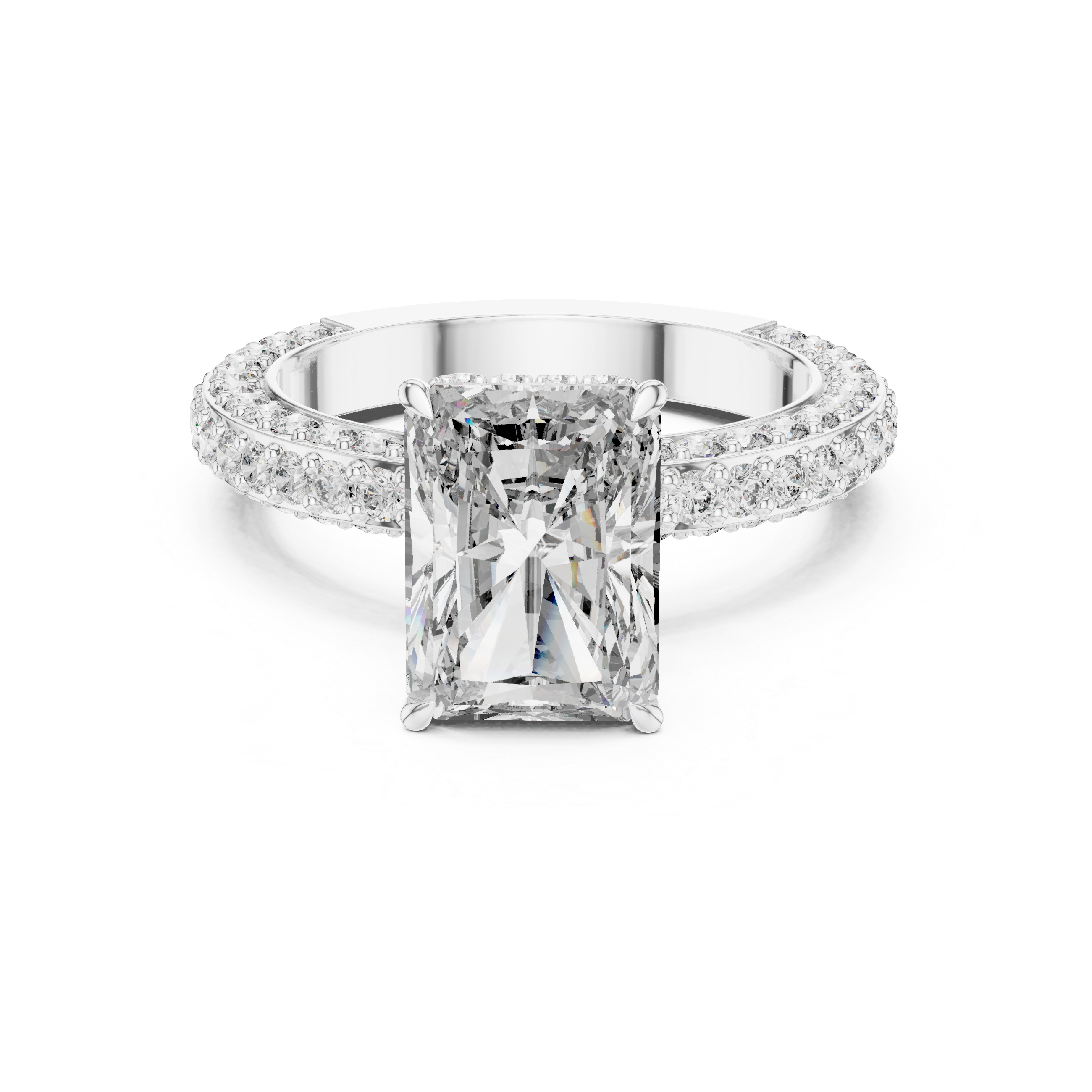 Round Diamond Solitaire Accent Engagement Ring