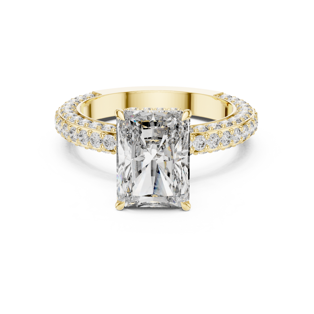 Round Diamond Solitaire Accent Engagement Ring