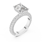 Round Diamond Solitaire Accent Engagement Ring