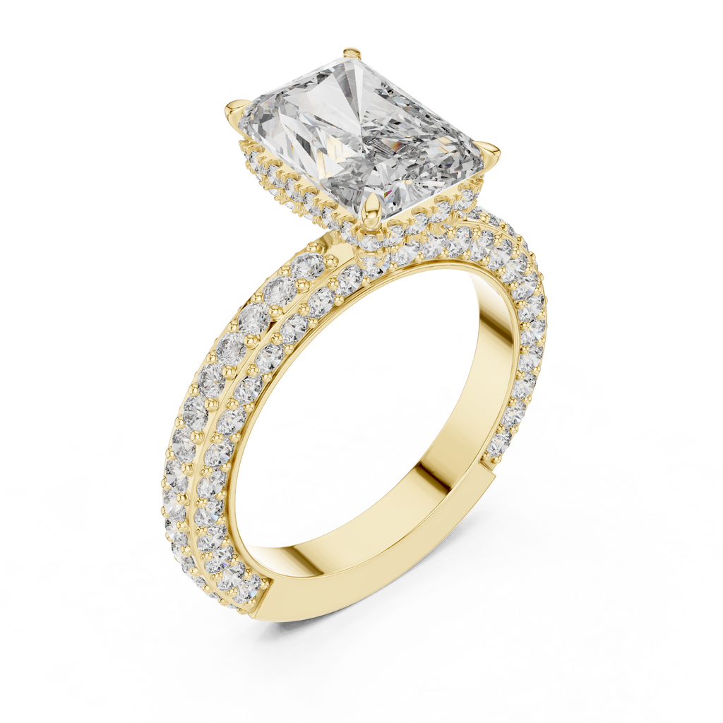 Round Diamond Solitaire Accent Engagement Ring