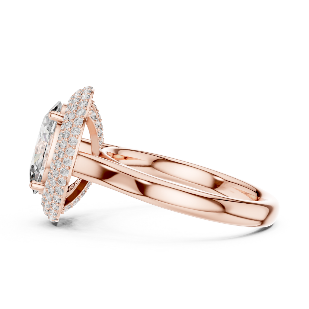 2 Carat Oval Diamond Triple Halo Engagement Ring