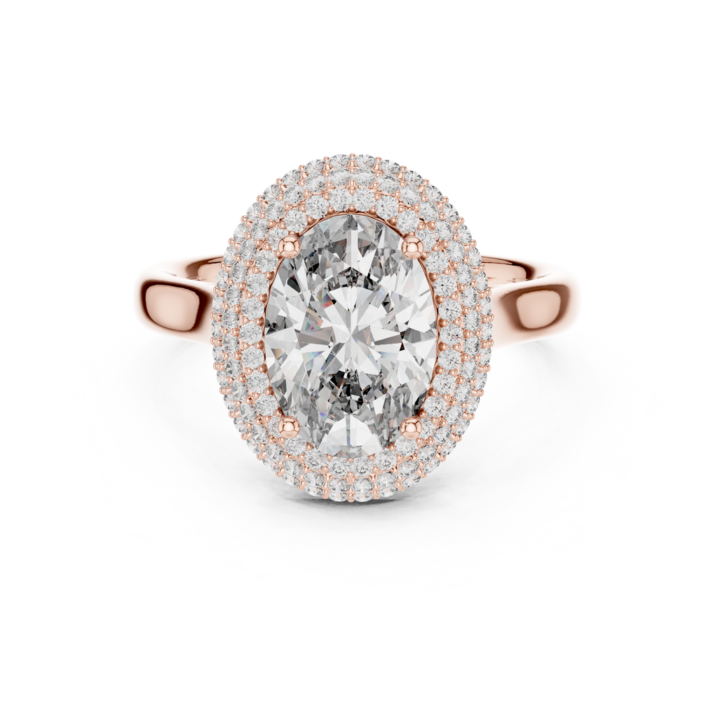 2 Carat Oval Diamond Triple Halo Engagement Ring