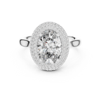 2 Carat Oval Diamond Triple Halo Engagement Ring