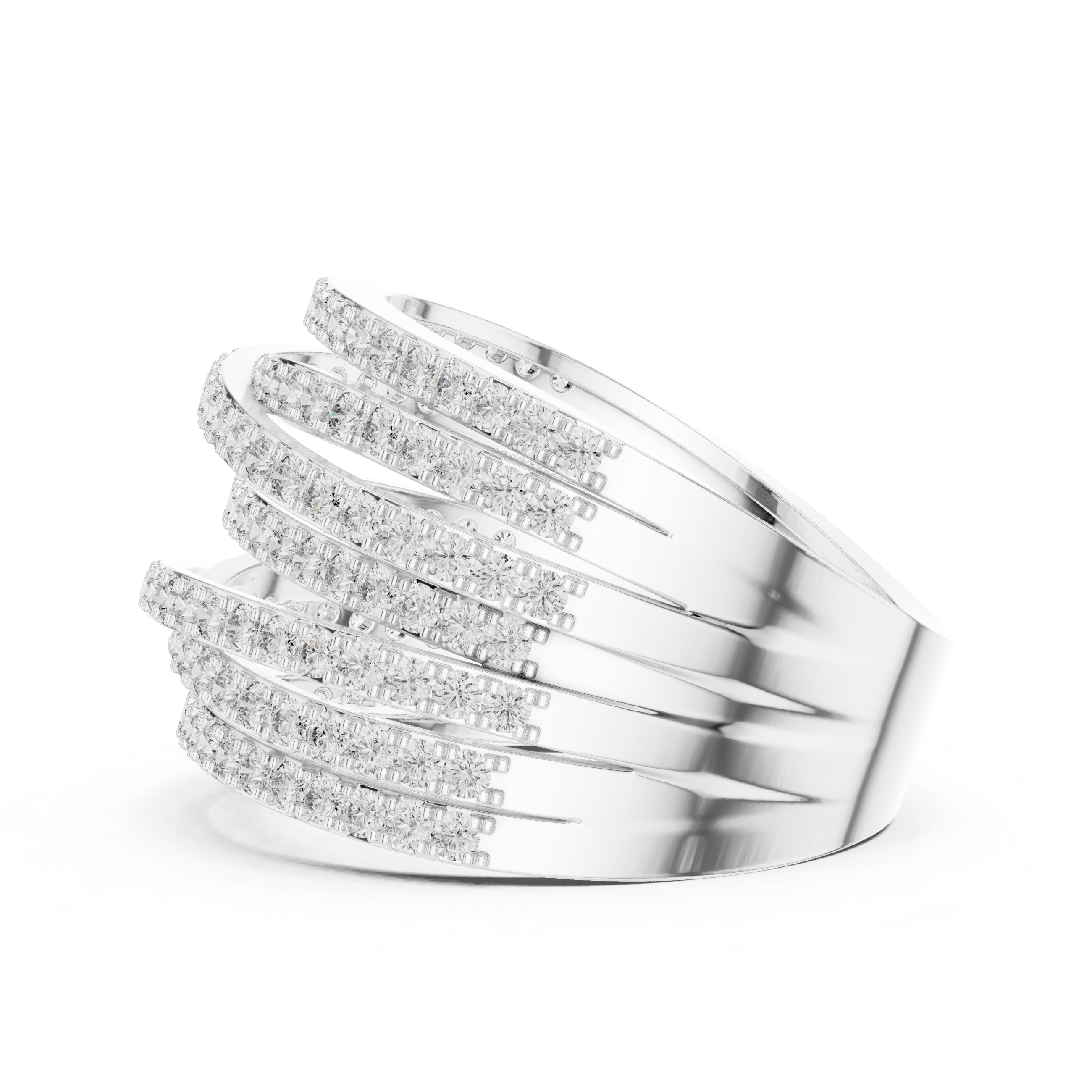 Vintage Style Multiple Shank Diamond Engagement Ring