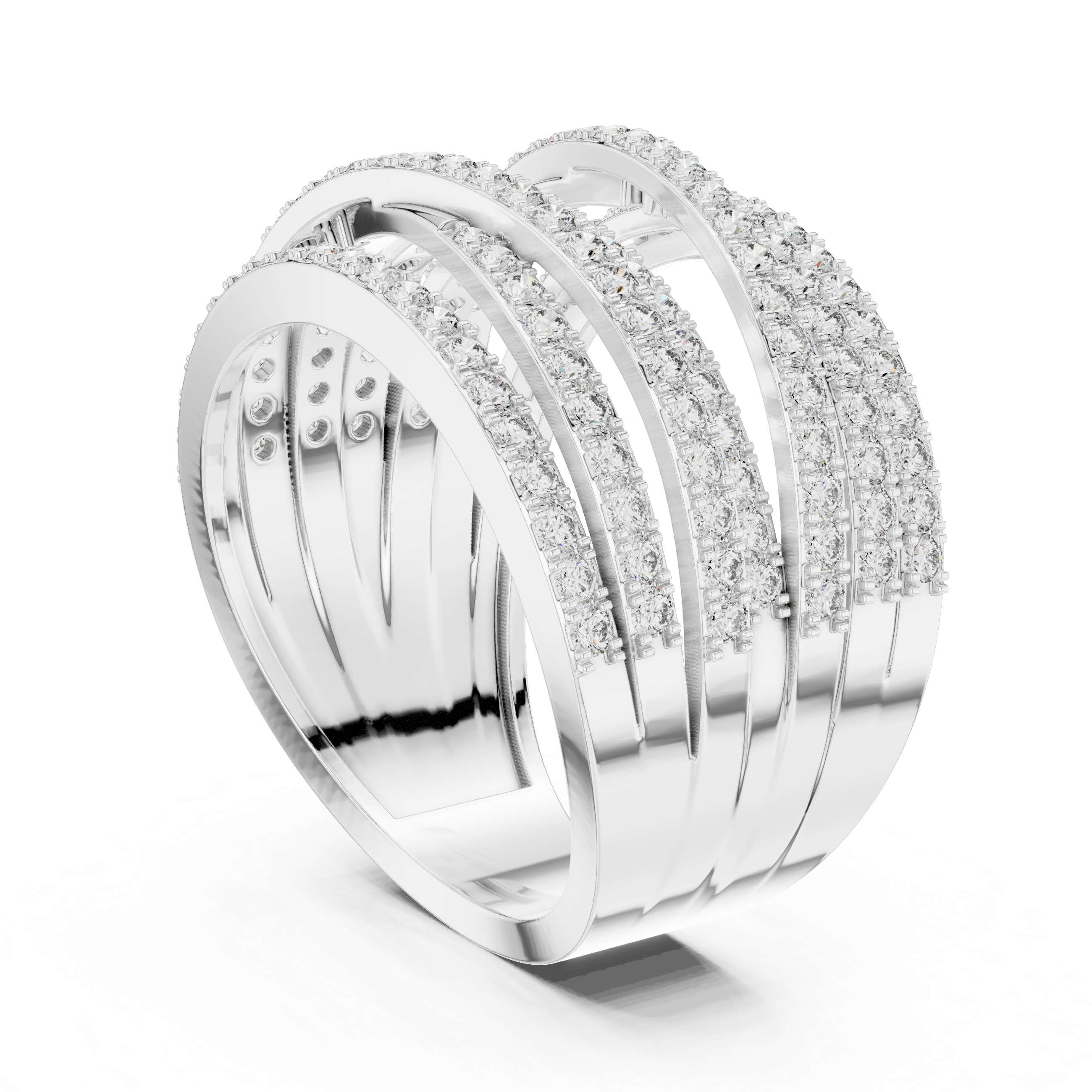 Vintage Style Multiple Shank Diamond Engagement Ring