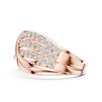 Luxury Round Diamond Criss Cross Engagement Ring