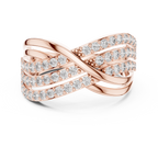 Luxury Round Diamond Criss Cross Engagement Ring