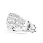 Luxury Round Diamond Criss Cross Engagement Ring