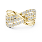 Luxury Round Diamond Criss Cross Engagement Ring