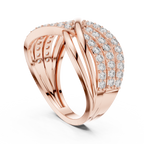 Luxury Round Diamond Criss Cross Engagement Ring