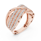 Luxury Round Diamond Criss Cross Engagement Ring