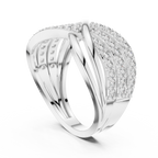 Luxury Round Diamond Criss Cross Engagement Ring