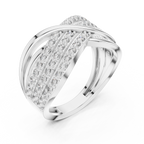 Luxury Round Diamond Criss Cross Engagement Ring