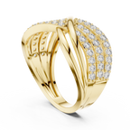 Luxury Round Diamond Criss Cross Engagement Ring