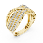 Luxury Round Diamond Criss Cross Engagement Ring