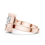 Tension Set Princees Diamond Bypass Engagement Ring