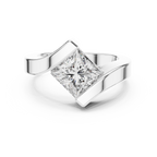 Tension Set Princees Diamond Bypass Engagement Ring