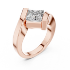 Tension Set Princees Diamond Bypass Engagement Ring