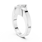 Tension Set Princees Diamond Bypass Engagement Ring