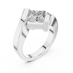 Tension Set Princees Diamond Bypass Engagement Ring