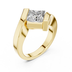Tension Set Princees Diamond Bypass Engagement Ring