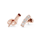 Bar Stud Earrings in Round Cut lab Doiamond