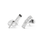 Bar Stud Earrings in Round Cut lab Doiamond